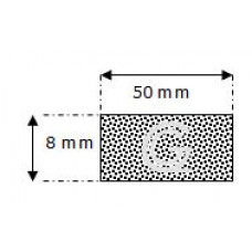 Rectangular sponge rubber cord | 8 x 50 mm| roll 50 meter